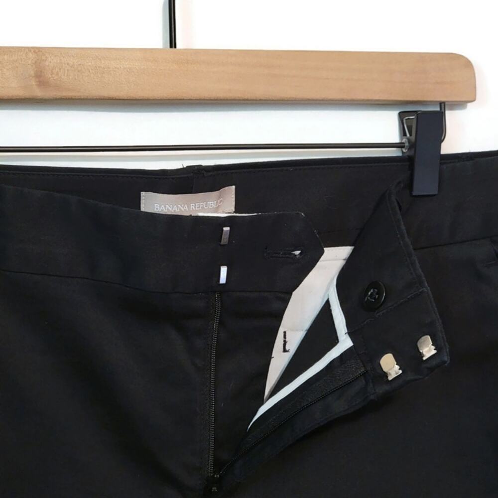 Banana Republic Black Mid Rise Bermuda Shorts Cotton Tailored 12 - Picture 4 of 8